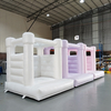 Pastel pink inflatable bounce house for birthday rental