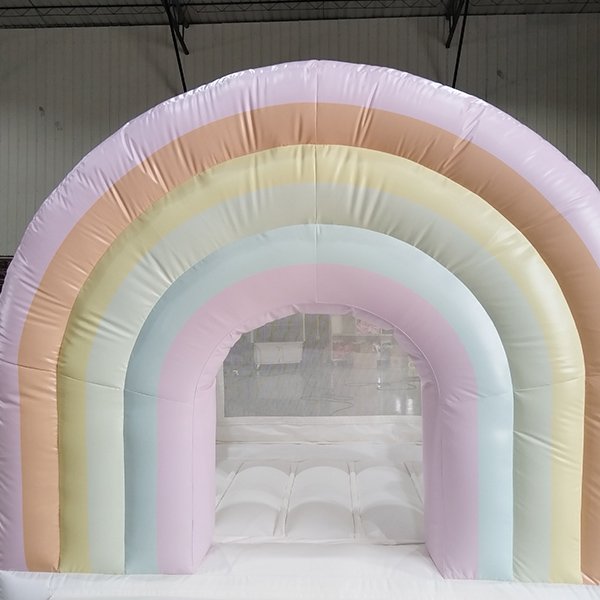 Commercial Pastel Rainbow Bounce House for Playground Supplier