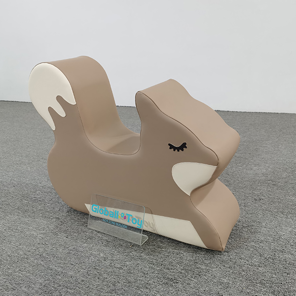 Soft ride-on squirrel rocker for kids gym