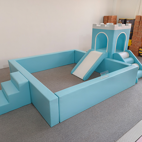 soft play castle with stairs and slide for rental