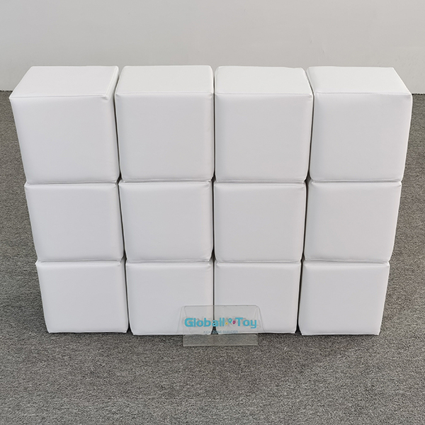 white soft play cube blocks for baby climbing
