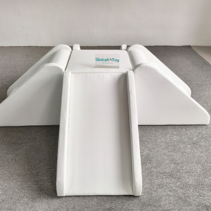 Climbing and sliding soft play set in white
