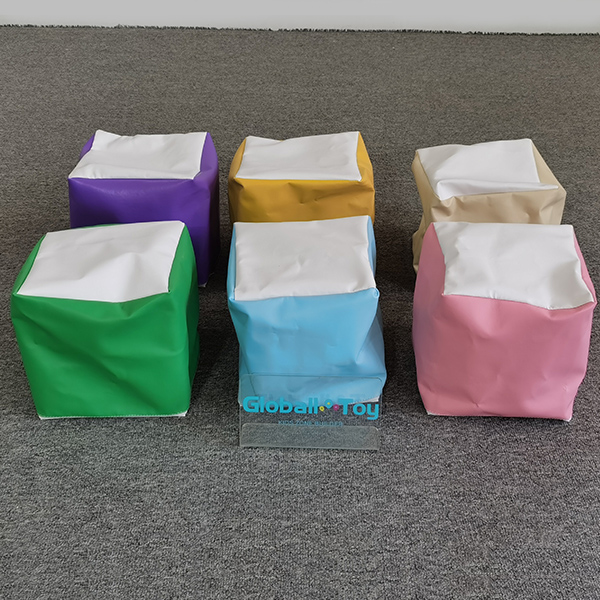 Assorted color soft play blocks with base