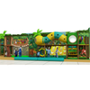 commercial indoor playground with treehouse tunnels and double slide system