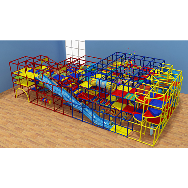 colorful indoor playground with slides tunnels and ball pit for kids entertainment center