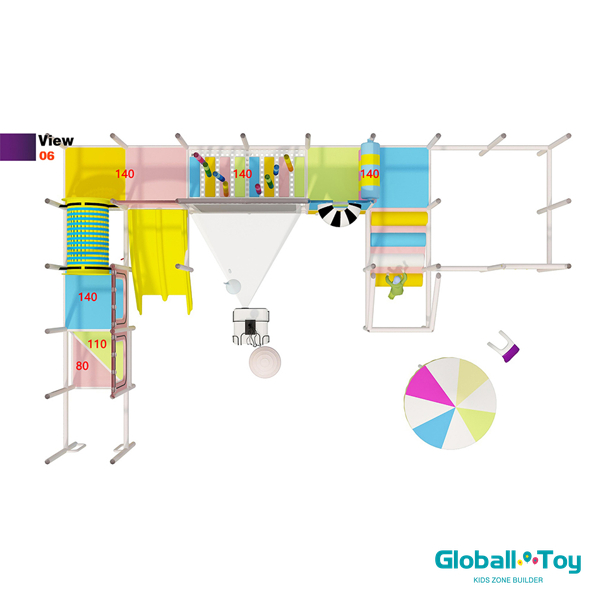 indoor playground top view layout for commercial fec investment project