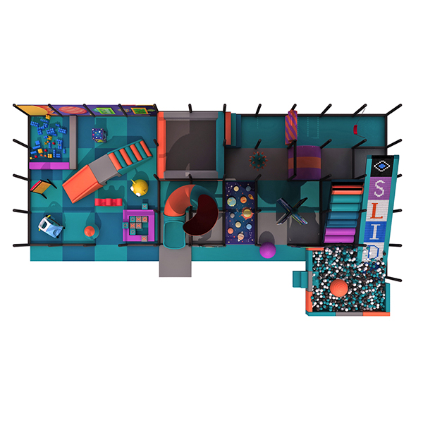cosmic indoor play structure for family entertainment centers and daycare