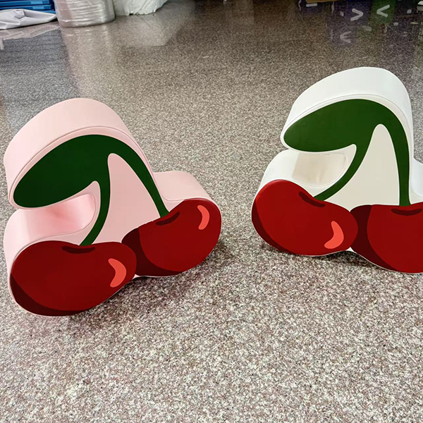 Cherry shaped soft play seat for indoor toddler areas