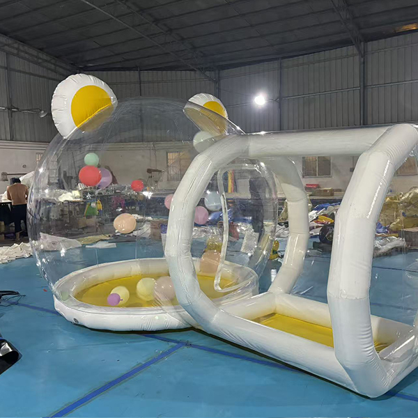 Structure de dôme gonflable en forme d'ours pour les événements des enfants