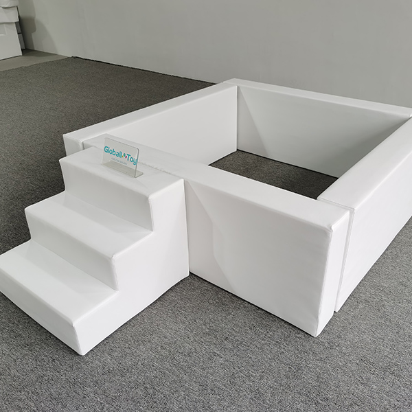 Soft foam indoor climbing set with white ball pit