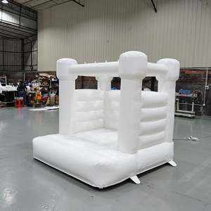 White mini bounce castle for backyard party rental