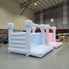 baby blue and pink bouncy castle for backyard event