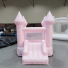Soft play pink bounce house with slide for kids indoor playground