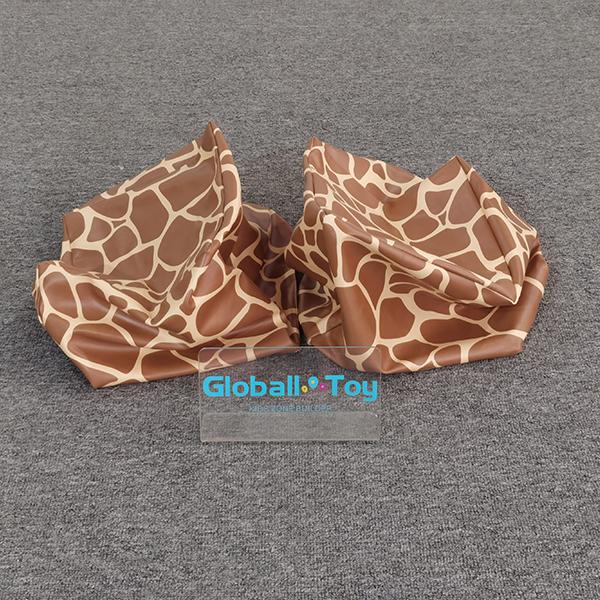 Giraffe print soft play rockers for indoor jungle theme