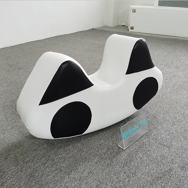 White soft foam car rocker with cartoon face