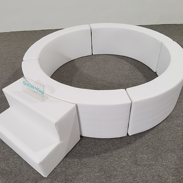 round white soft foam pit with steps for toddlers