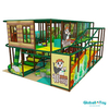 two level indoor playground with bridge nets and foam rollers