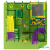jungle theme indoor playground with double slide and spiral tube slide