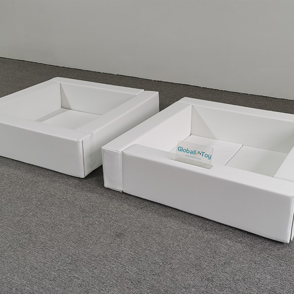 Soft square ball pit set with white foam padding