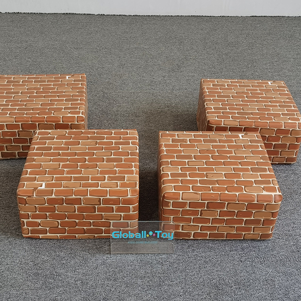 Conjunto de cubos de espuma macia com padrões de tijolos para crianças pequenas