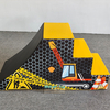 Construction-themed soft play slide with digger graphics and safety steps