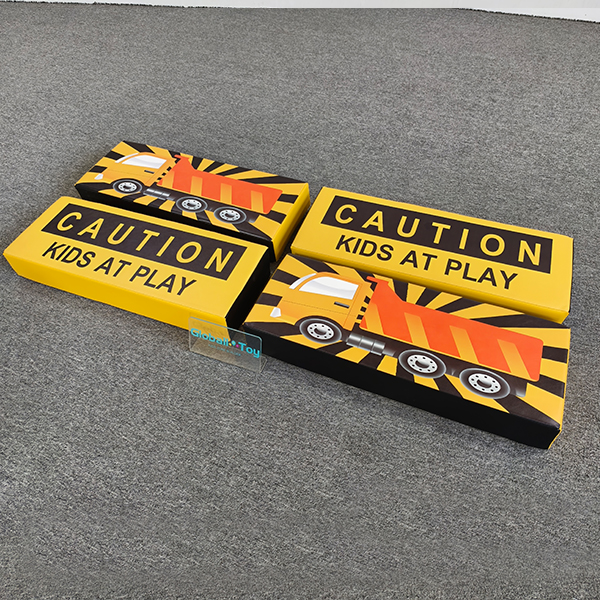 construction caution foam mat with dump truck print