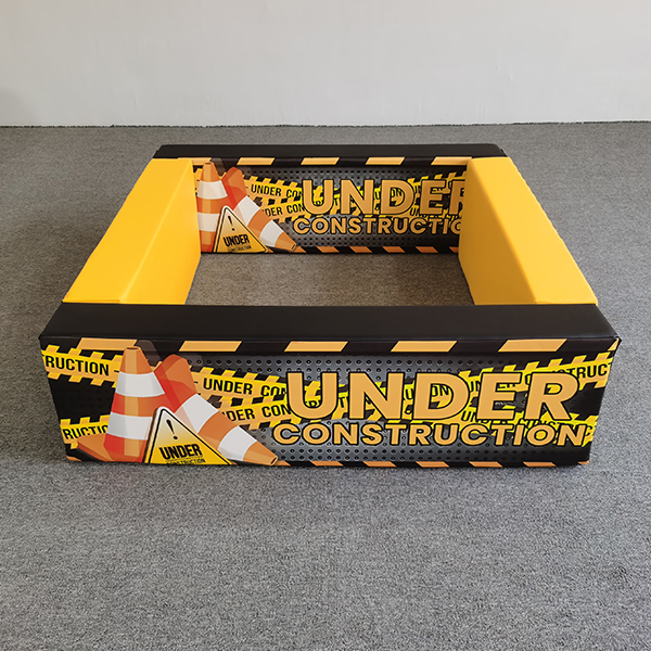construction theme soft play yard for toddlers indoor playroom setup