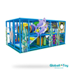 ocean theme indoor playground with tunnel slide and climbing obstacles