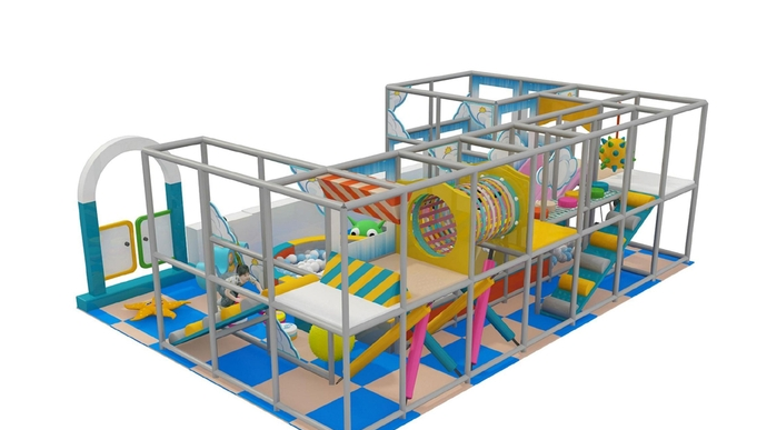 soft play equipment with trampoline climbing obstacle and tube slide for daycare bulk order
