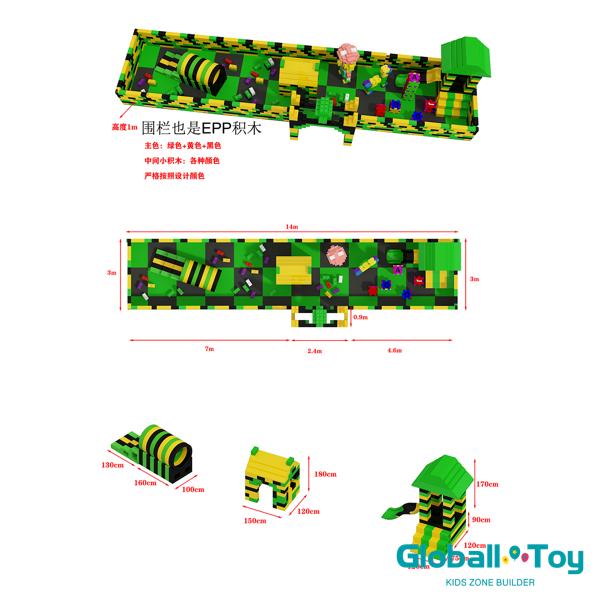 colorful epp play structure for indoor children center