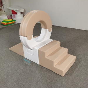 soft-play-escalade-ring-set-aire de jeux-int&eacute;rieure-fournisseur-d'&eacute;quipement-rose-blanc