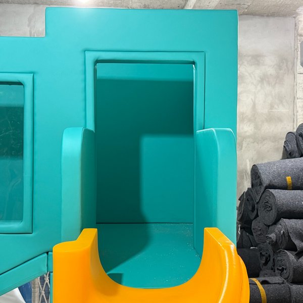 Indoor Soft Play Equipment with Enclosed Playhouse and Spiral Slide