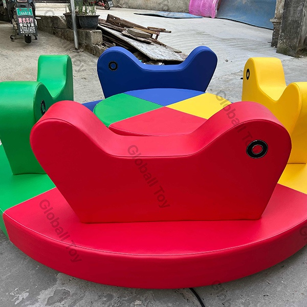 Colorful soft play merry go round indoor toy