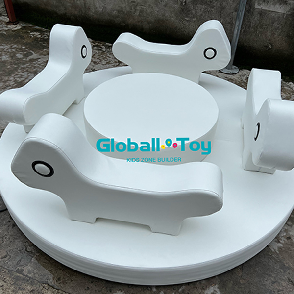 Durable soft foam rotating play equipment for indoor playgrounds