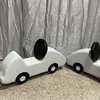 Clambeur de tunnel en mousse beige et blanc pour les tout-petits