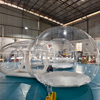 Inflatable clear dome tent with airlock tunnel entry