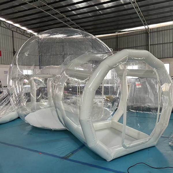 Lodge à bulles gonflables à deux pièces pour la location de glamping