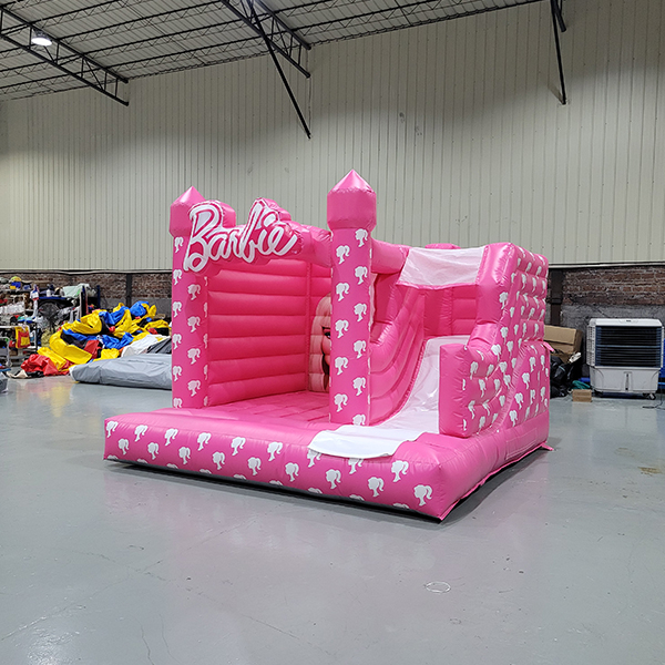 Commercial use Barbie theme jumping castle slide for girls