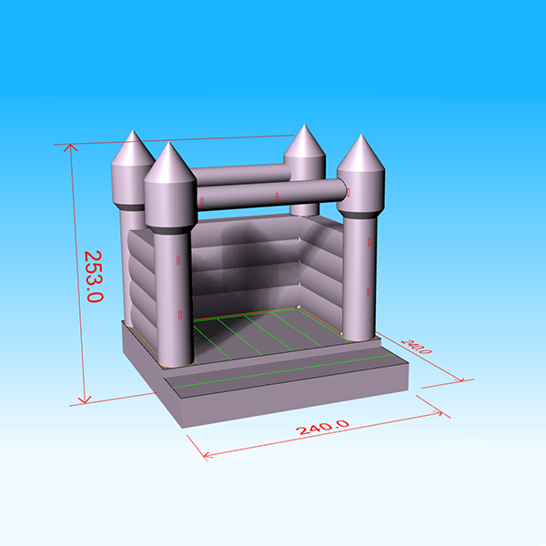 Leuke roze opblaasbare kasteeltrui voor meisjesfeestgebruik