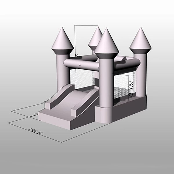 Maison de videur gonflable avec une structure de jeu d'événement à thème blanc tobogique
