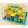 two storey indoor play equipment with tube tunnel and climbing frames
