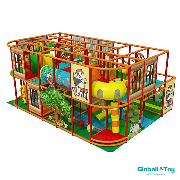 toddler soft play indoor playground with climbing nets and obstacle course