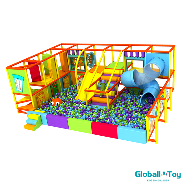 compact indoor playground design with climbing and slides distributor