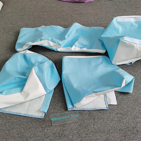 Blue and White Soft Play Vinyl Covers for Indoor Playground