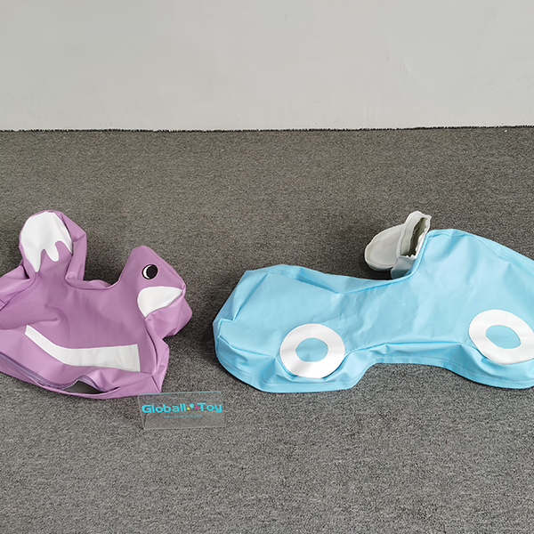 Purple dinosaur soft play rocker cover for toddlers