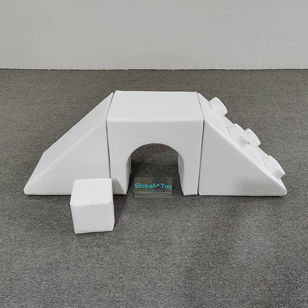 Foam climbing tunnel bridge set in white