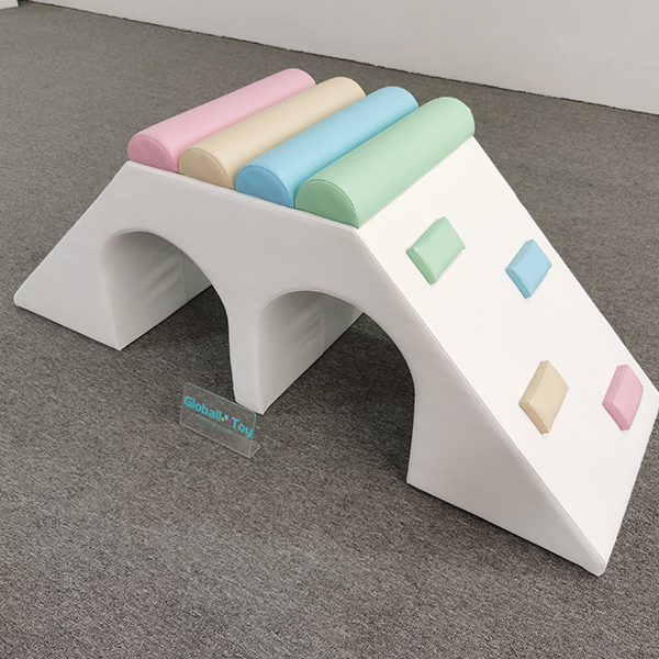 white-soft-play-tunnel-slide-combination