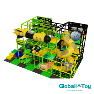 indoor play zone with spaceship design spiral slide and commercial play structure