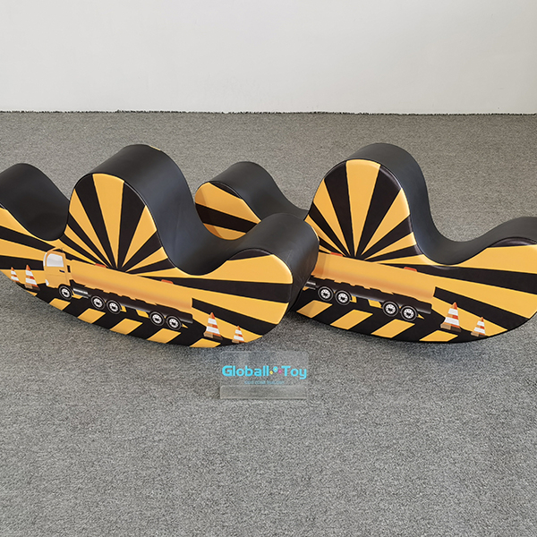 Two construction-themed rocking toys for toddlers