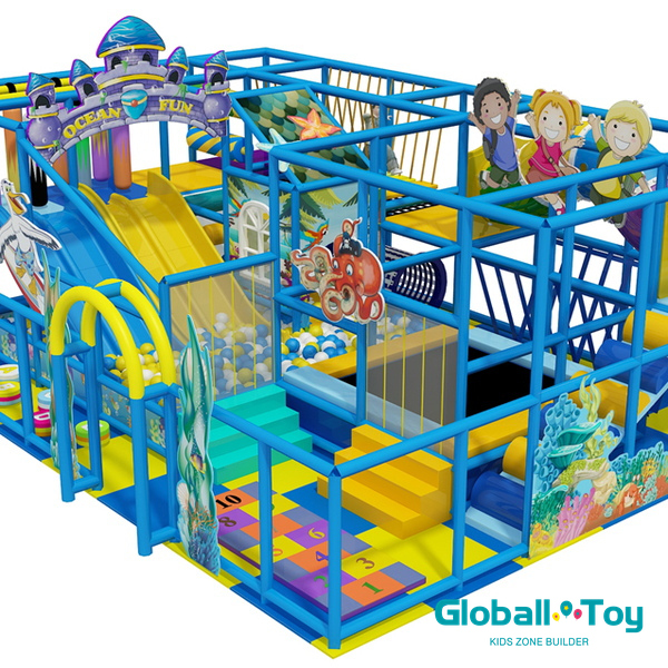 Kids indoor soft play climbing gym ocean theme playground for bulk order